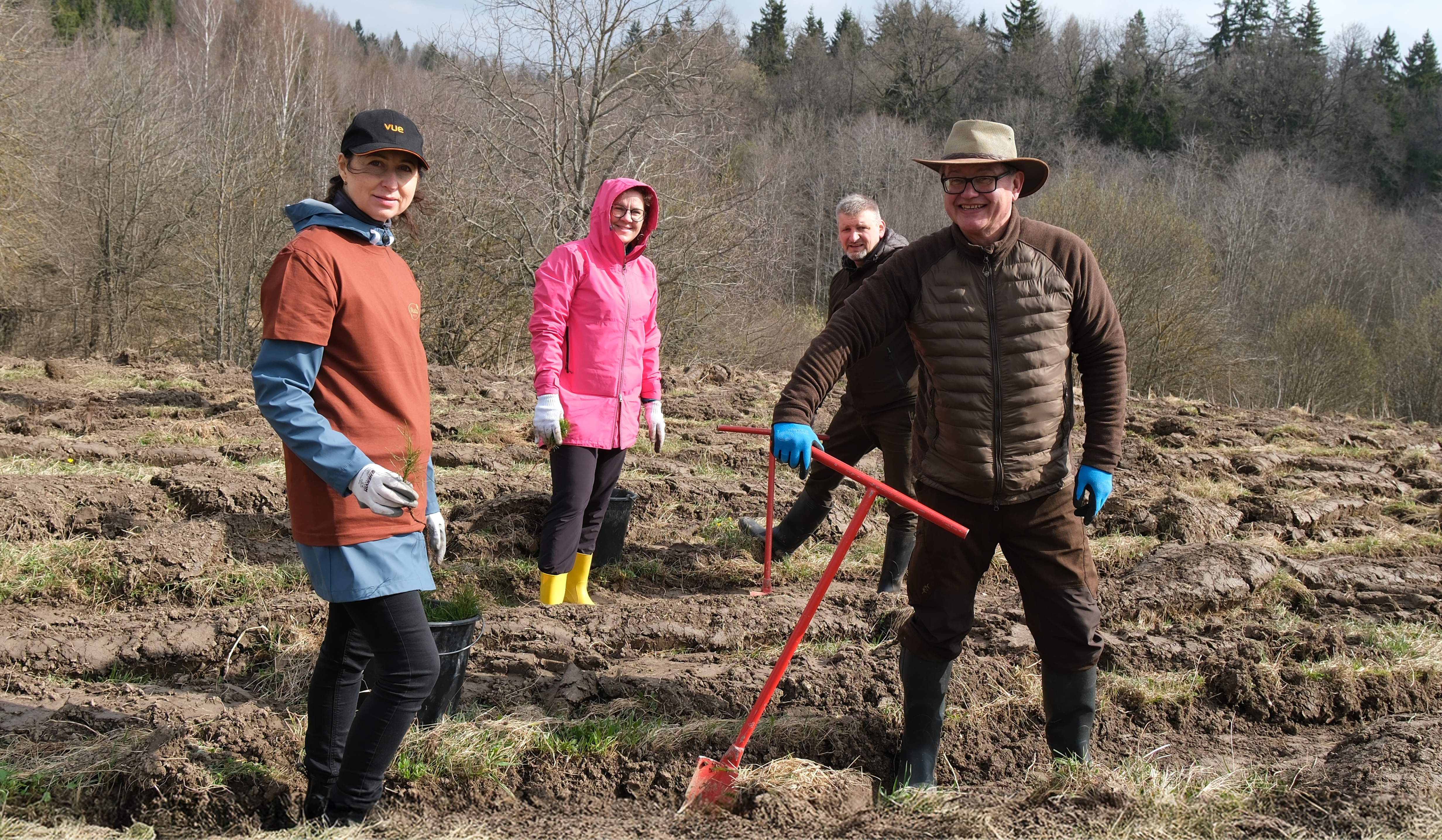 Šokolado fabriko „Rūta“ kolektyvas ir Remigijus Lapinskas sodina pirmąjį savo vardo mišką